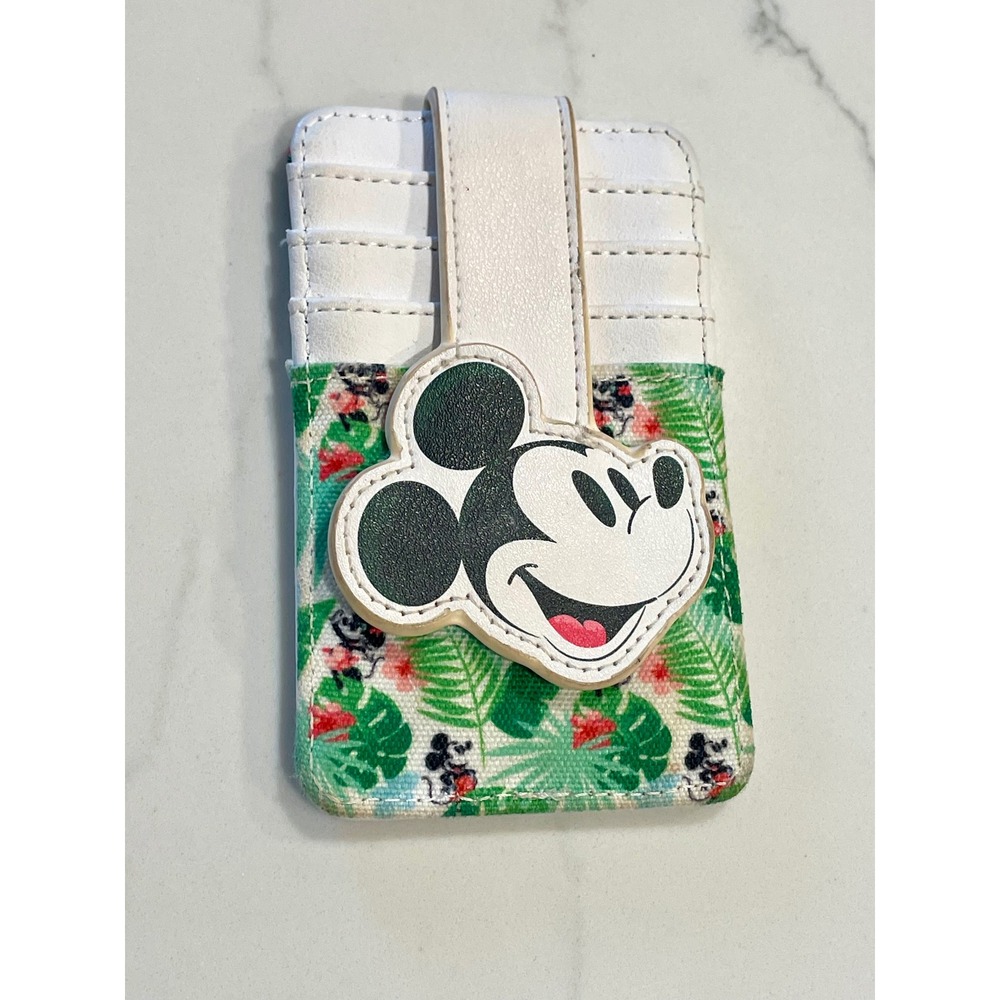 Disney Mickey Mouse Tropical Floral Card‎ Holder Lanyard Cute